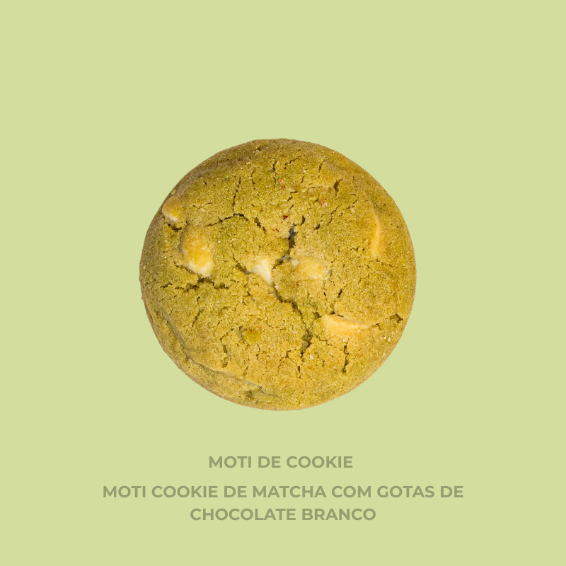 Moti Cookie de Matcha com Gotas de Chocolate Branco